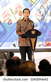 Joko Widodo President Of Indonesia In National Working Meeting Chamber Of Commerce And Industry In Indonesia At Ritz Hotel Mega Kuningan Jakarta On October 2017.