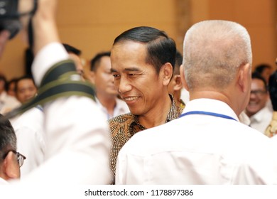 Joko Widodo President Of Indonesia In National Working Meeting Chamber Of Commerce And Industry In Indonesia At Ritz Hotel Mega Kuningan Jakarta On October 2017.