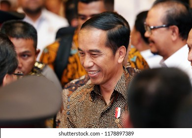 Joko Widodo President Of Indonesia In National Working Meeting Chamber Of Commerce And Industry In Indonesia At Ritz Hotel Mega Kuningan Jakarta On October 2017.