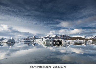 Jokulsarlon Is A Large Glacial Lake In Southeast Iceland.