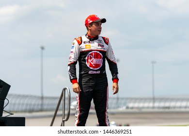 Joliet, IL, United States - June 29, 2019: Christopher Bell Being Introduced Before NASCAR XFinity Series Camping World 300 Race. 