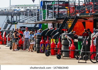 Joliet, IL, United States - June 29, 2019: Race Teams Preparing For The Camping World 300 NASCAR Race At Chicagoland Speedway. 