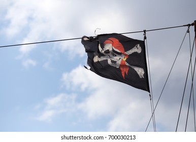  Jolly Roger Flag Against The Sky