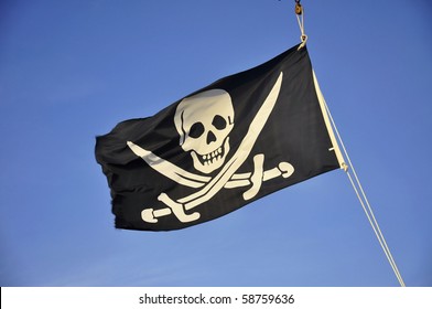Jolly Roger - Flag of a Pirate skull and crossbones