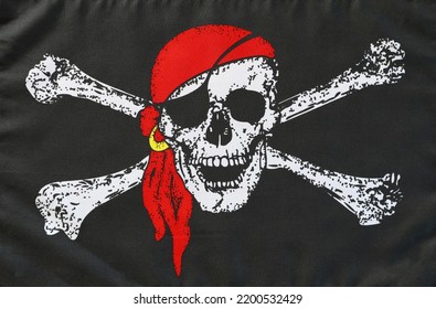 Jolly Roger Pirate Flag Close-up