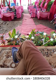 JOMBANG, INDONESIA - AUGUST 15, 2020: A Wedding Party During Coronavirus Pandemic Is Celebrated In A Village In Jombang, Indonesia.