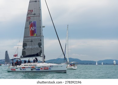 JOMTIEN, THAILAND - MAY 02 : AP Platu Class Sailor In Top Of The Gulf Regatta Event At Jomtien Beach Pataya May 02, 2015