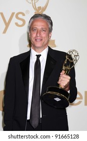 Jon Stewart At The 63rd Primetime Emmy Awards Press Room, Nokia Theatre, Los Angeles, CA 09-18-11