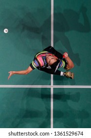 Jonatan Christie Of Indonesia In Action On Day Five Of The Badminton Malaysia Open At Axiata Arena On April 06, 2019 In Kuala Lumpur, Malaysia