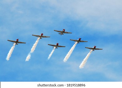 Jones Beach, NY, USA May 23 A team of skywriters demonstrate their skill at an airshow in Jones Beach, New York