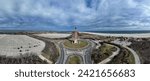 The Jones beach water tower on a bright sunny day on Long Island, New York.