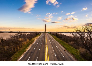 The Jones Beach Water Tower At Sunset On Long Island, New York.