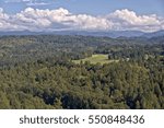Jonsrud Viewpoint forest and clouds in Sandy Oregon.