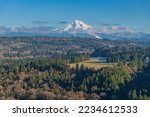 Jonsrud a wintry landscape viewpoint in Oregon state.