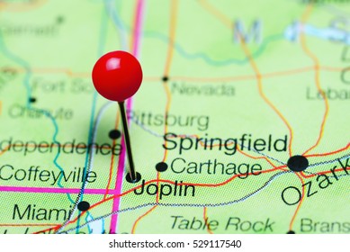 Joplin Pinned On A Map Of Missouri, USA
