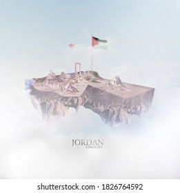 Jordan country 3d map fly, Translation: "Jordan. Arab country,the State of Jordan."