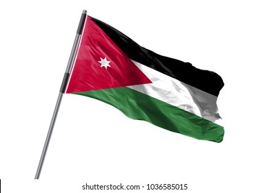 Jordan Flag Waving Against White Background Stock Image