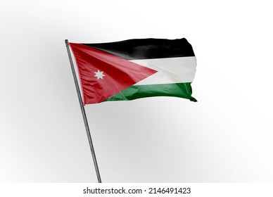 Jordan Waving Flag On A White Background. - Image