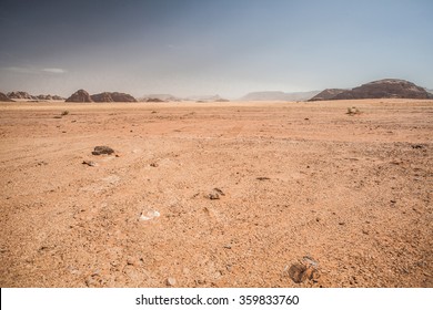 Jordanian desert of Wadi Rum in Jordan. Wadi Rum is known as the Valley of the Moon and the UNESCO World Heritage List. - Powered by Shutterstock