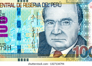 Jorge Basadre Grohmann, Portrait From Peru 100 Nuevos Soles 2009 Banknotes. 