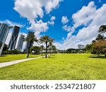 Jorge M. Pérez Art Museum of Miami-Dade County Public Park and Miami Skyline