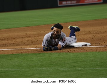 Jose Altuve second basemen for the Houston Astros at Chase Field in Phoenix,AZ USA May 6,2018. 