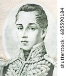 Jose Maria Cordova portrait from Colombian money 