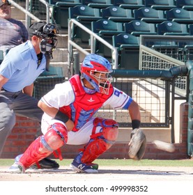 Jose Trevino Catcher For The Surprise Saguaros  At Surprise Stadium In Surprise AZ USA 10-17-2016.