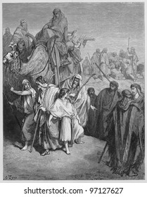 Joseph Is Sold Into Slavery By His Brothers - Picture From The Holy Scriptures, Old And New Testaments Books Collection Published In 1885, Stuttgart-Germany. Drawings By Gustave Dore.