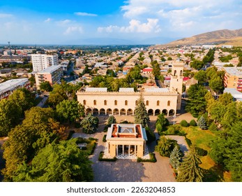 The Joseph Stalin Museum aerial panoramic view in Gori, Georgia. Museum is dedicated to the life of Joseph Stalin, the leader of the Soviet Union, who was born in Gori.