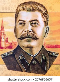 Joseph Stalin, retrato de Rusia 100 billetes de rublos 2020. Billete de polímero de recuerdo.