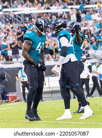 Josh Allen Arden Key Celebrate A Sack Jacksonville, Florida USA August 20 2022 NFL Pittsburgh Steelers Vs Jacksonville Jagaurs