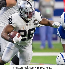 Josh Jacobs #28 - Indianapolis Colts Host Oakland Raiders On Sept. 29th 2019 At Lucas Oil Stadium In Indianapolis, IN. - USA