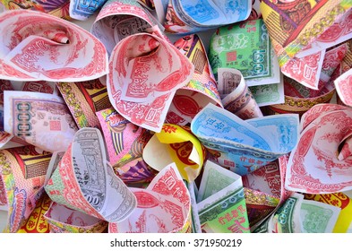 Joss Paper Chinese Tradition for Passed Away Ancestor's spirits, Isolated on white background