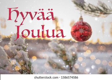 Joulua Means Merry Christmas Finnish 25 Stock Photo 1586750188 ...