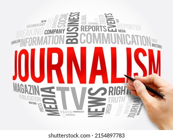 Journalism word cloud collage , social concept background