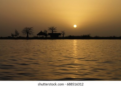 Journey On The Water While Sunset In Mar Lodge, Senegal