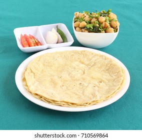 Jowar Roti Or Sorghum Flat Bread, Which Is An Healthy Indian Vegetarian Food Made From The Dough Of Sorghum Flour.