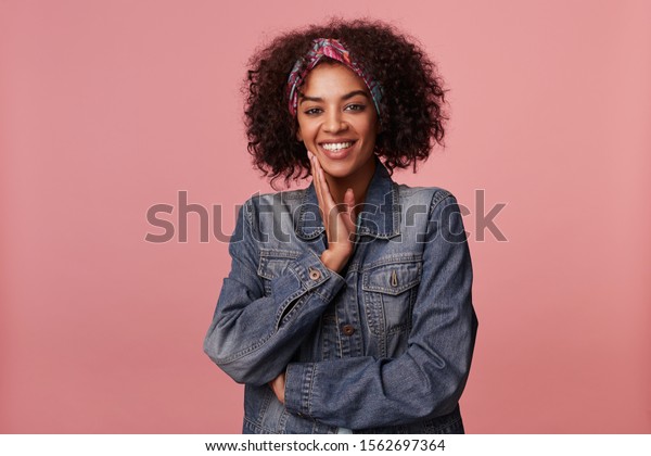 Joyful Attractive Young Dark Skinned Lady Stock Photo Edit Now