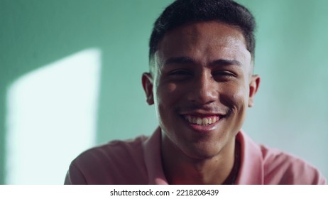 Joyful Brazilian Person Smiling. Hispanic Latin Young Man Big Smile