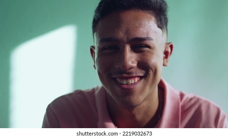 Joyful Brazilian Person Smiling. Hispanic Latin Young Man Big Smile