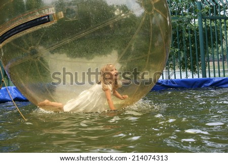 Similar – Image, Stock Photo Woman gets out of the pool