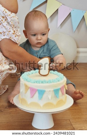 With a joyful glint in his eyes, the one-year-old birthday boy smashes his tiny fists into his cake, the brightly colored frosting creating an adorable mess on his face and hands.