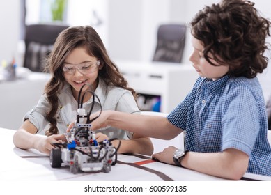 Joyful Kids Having Science Class At School