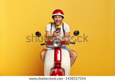 Similar – Image, Stock Photo scooter Lifestyle Joy