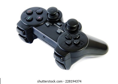 Joystick black with a white background.