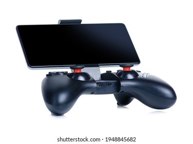 Joystick For Mobile Phone On White Background Isolation