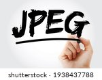 JPEG Joint Photographic Experts Group is an group of experts that develops and maintains standards for a suite of compression algorithms for computer image files, acronym text with marker