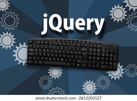  jQuery. Computer keyboard on word jQuery 