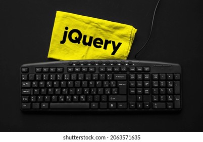  jQuery. jQuery word on rag and pc keyboard